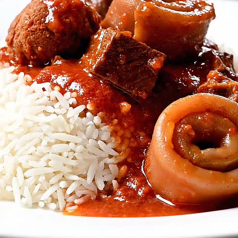 Rice & Meat sauce by Oladimeji Malomo